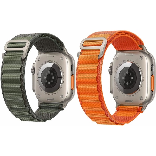 Alpine Loop kompatibel med Apple Watch Band 42mm 44mm 45mm 49mm, Textil Ylon Robust Alpine Loop med metall G? krok kompatibel för app