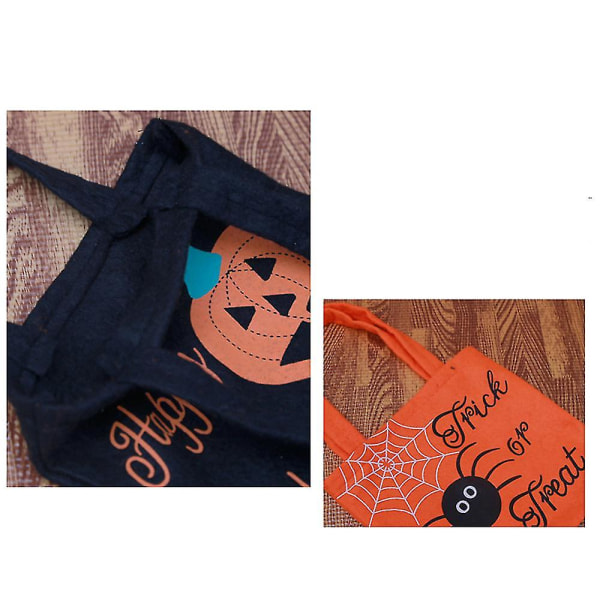Halloween Trick Or Treat -käsilaukut Pehmeä kestävä olkalaukku Halloween-karkkien säilyttämiseen (musta)
