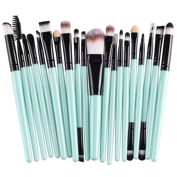 Heytea 20 st Makeup Brush Set Verktyg Smink Toalettpaket Ull Make Up Brush Set (svart)