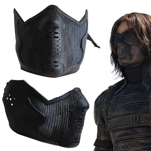 Cosplay America 2 Winter Soldier Mask James Buchanan Bucky Barnes Cosplay Latex Mask Halloween kostym för vuxna Carvinal rekvisita（a)