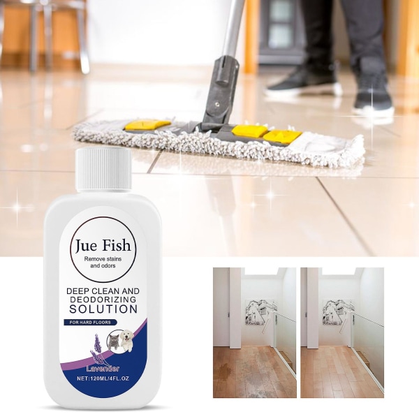 Flytende gulvrengjøringsløsning Deodoriserende rengjøringsløsning for mopping og polering av gulv (120 ML）