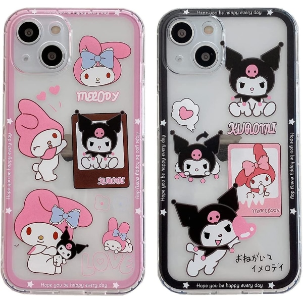 Kawaii iPhone 11-etui, 2-pakning, søt tegneserie, søt liten djevel, morsom, unik telefonveske, gaver til kvinner, jenter, kone, etui, deksel 11