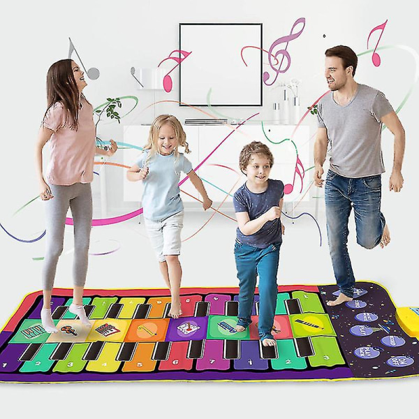 Pianomatta, musikmatta 8 musikinstrument Ljud Dansmatta för barn