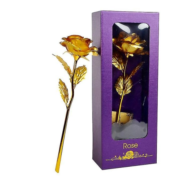 Ikuinen kullattu ruusu lahjapakkaus (violetti kulta)