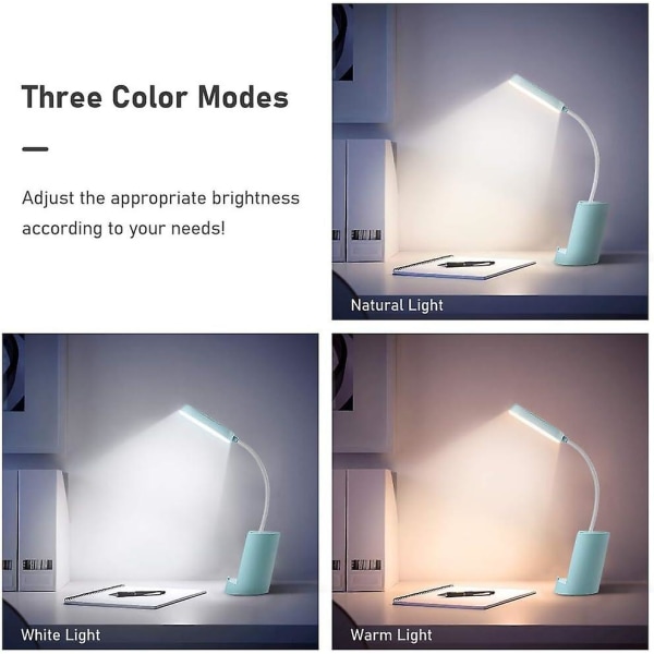 Bordlampe for barn, 3 lysstyrkenivåer Dimbar Led Touch-bordlampe Re Chargeable Animal Desk