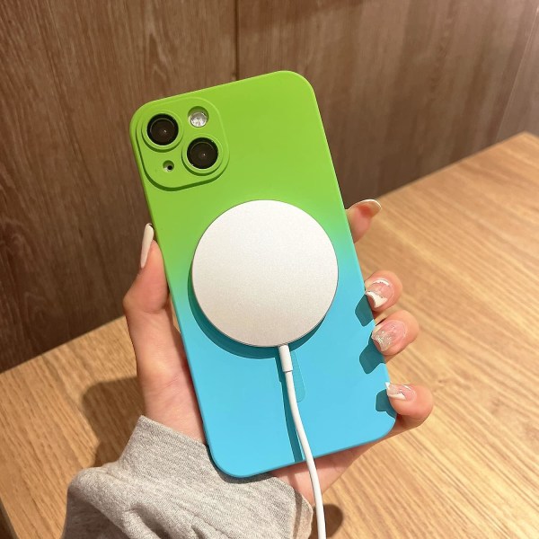Magnetiskt Iphone 13 case [kompatibelt med Magsafe], sött case med gradientfärg för kvinnor och män, mjukt TPU-stötsäkert med case