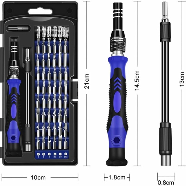 63-i-1 Magnetisk Precisionsskruvmejselset, 56 Bitskruvmejsel Reparationsverktyg och Andra Tillbehör, för Mobiltelefon, Surfplatta, PC, Macbook, Klocka etc.