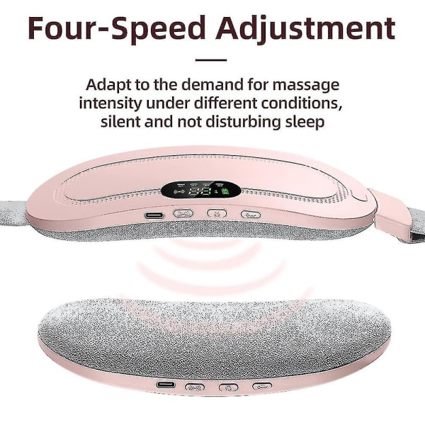 USB -sähkölämmityshihna kuukautisvyötärölämpötyynyn hierontajakson kivunlievityskrampit (vaaleanpunainen)