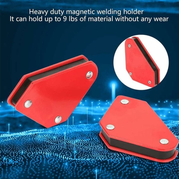 longziming 4st vinkelmagnetisk svetshållare, magnetisk svetsvinkel, magnetisk svetshållare, för fast svetsning (röd)