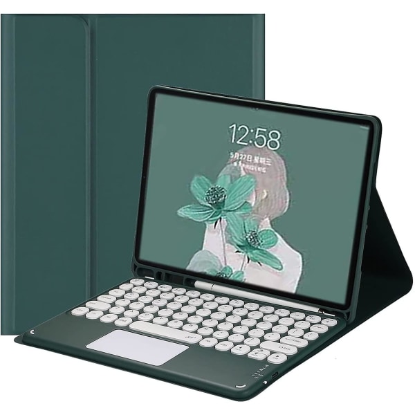 Touch- case för Galaxy Tab S6 Lite 10,4 tum 2022/2020 modell Sm-p610/p613/p615/p619 Case med pekplatta Avtagbart tangentbord Söt rund