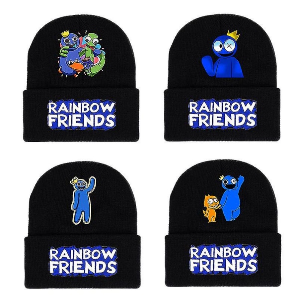 Roblox Rainbow Friends -neulottu hattu Kylmä talvi lämmin cap Söpö peli (A1)