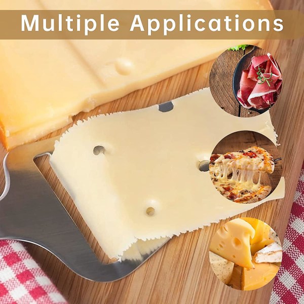 Ostskärare, rostfritt stål, Proline ostskärare Tjock ost Manuell skivare för hård ost Högkvalitativ ostriv, långt handtag - 21,5 X 7,5c