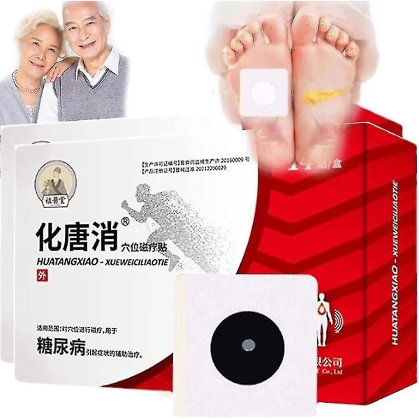 Hua Tang Xiao akupunktklistermærke, urte-diabetesplaster, Hua Tang Xiao, Huatangxiao akupunktstrykstimulering (28 stk.）
