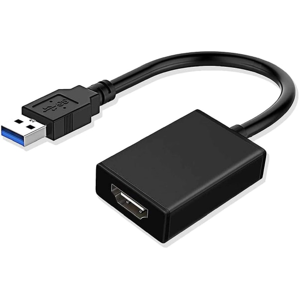 USB till HDMI-adapter, 3.0/2.0 HDMI 1080p Full Hd Video Audio Multi Monitor Converter för PC Hdtv kompatibel med Windows XP 7/8/8.1/10 (inte Mac & Vista