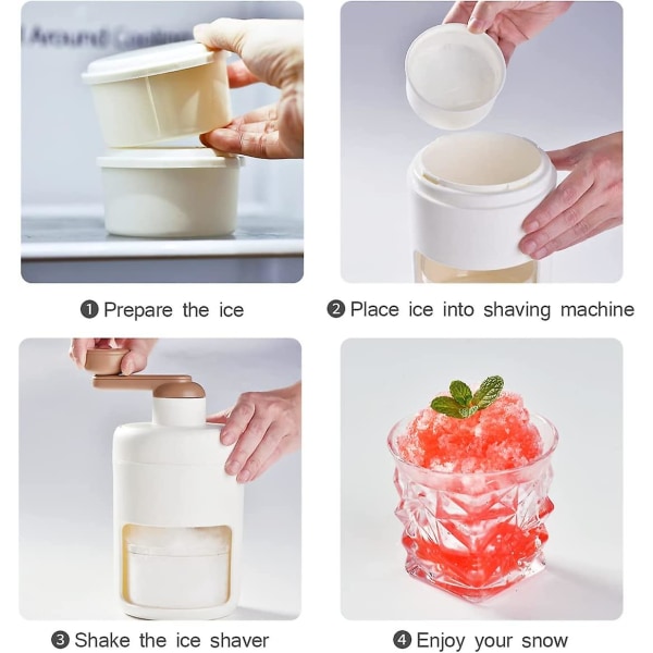 Rakad ismaskin Snow Cone Machine - Bärbar iskross och rakad ismaskin med gratis iskubsbrickor - Bpa gratis