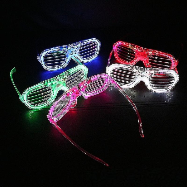 Led Light Up Glasögon 4 färgalternativ 3 lägen, LED blinkande glasögon Festglasögon, Dekorativa glasögon