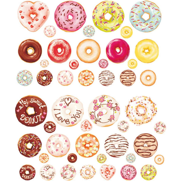 48 delar Olika stil Donut Dot Dekorationer Bakgrundsdekorationer Väggdekal för flickor Barnrum Sovrum Vardagsrum, Lekrumsdekor Avtagbar Vinyl W