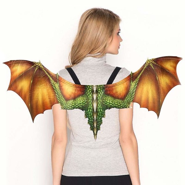 Halloween Carnival Vuxendekoration Non-woven Dragon Wings Cosplay Wings rekvisita, storlek: One Size Gul