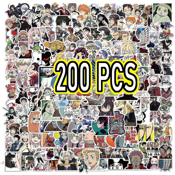 Klistermärken 200 st Anime Stickers Mixed Pack Anime Stickers Anime Sticker Pack Anime Merch Anime Room Decor