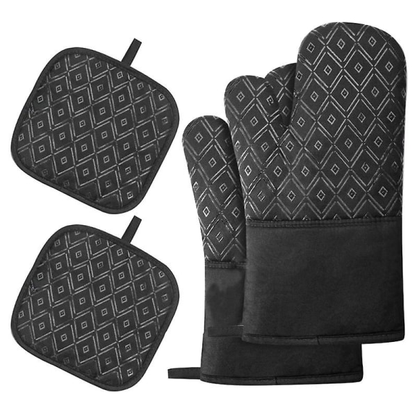 Värmebeständiga handskar - Halkfri silikondesign - för matlagning, grillning, bakning, etc.
