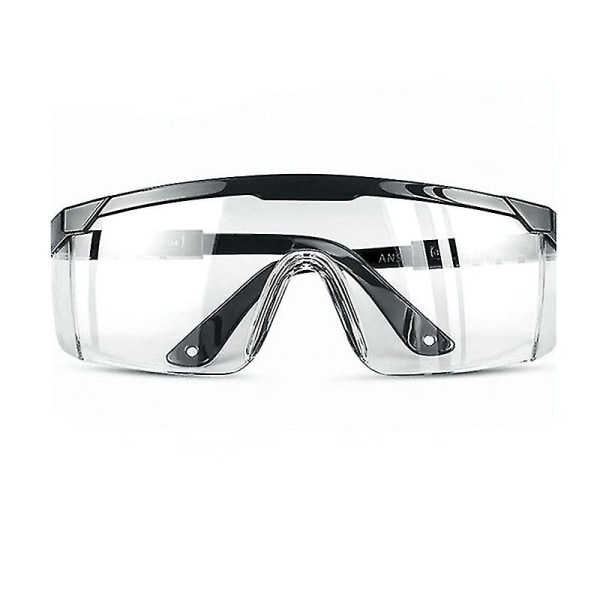 Sikkerhed Klar Justerbar Bredt synsfelt, Letvægts Anti-dug sikkerhedsbriller, 1-pak, sort