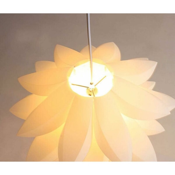 MINKUROW DIY Lampskärm Pendellampa Lotus Flower Chandelier Kit med monteringsdiameter 45 cm med 48 blad Varmvit 3000K