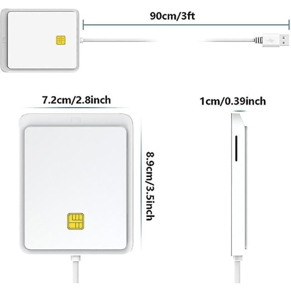 Smartkortläsare, USB Smartkortläsare - CAC-läsare, Universell Bärbar för Online ATM-överföringar