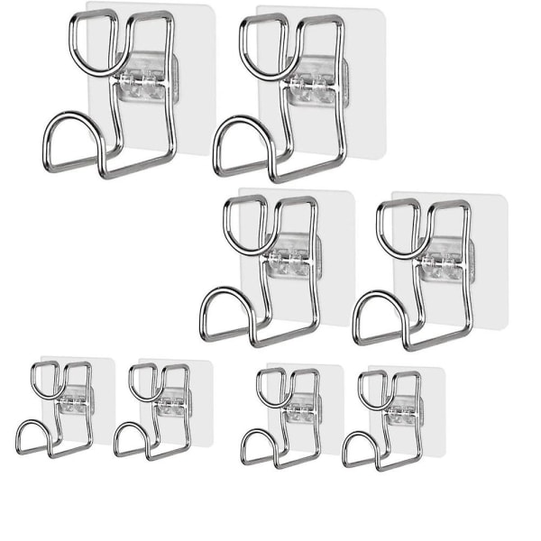8-pack självhäftande krokar för att hänga tunga väggkrokar Självhäftande klibbiga krokar Vattentäta genomskinliga krokar för nycklar Badrumsdusch Utomhuskök