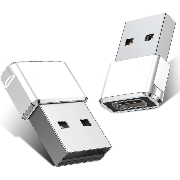 USB C naaras - uros USB-sovitin 2kpl tyypin A latauskaapelin power (valkoinen)