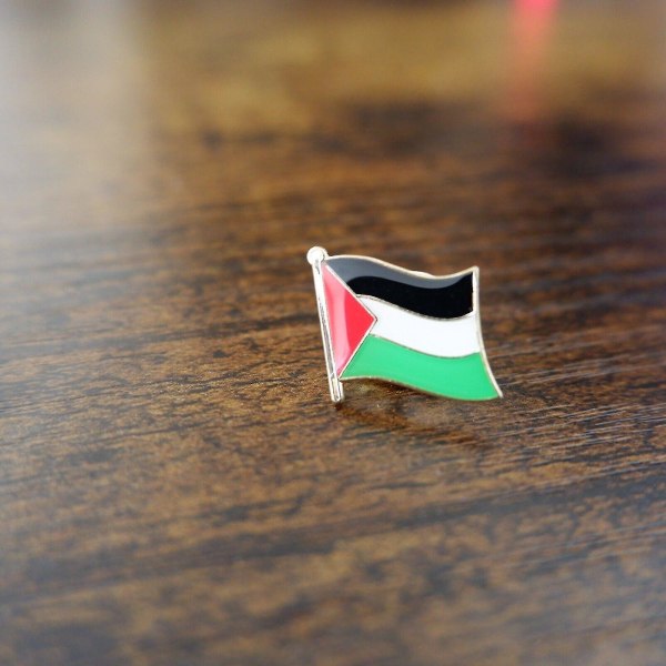 Palestinas vapen palestinier Karta Flagga Nationalemblem Broschmärken Lapelnålar (5 st）