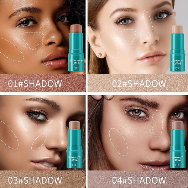 Bronzer Shadows Makeup Stick Vandtæt Sweatproof Faces Concealer til alle hudtyper（7)
