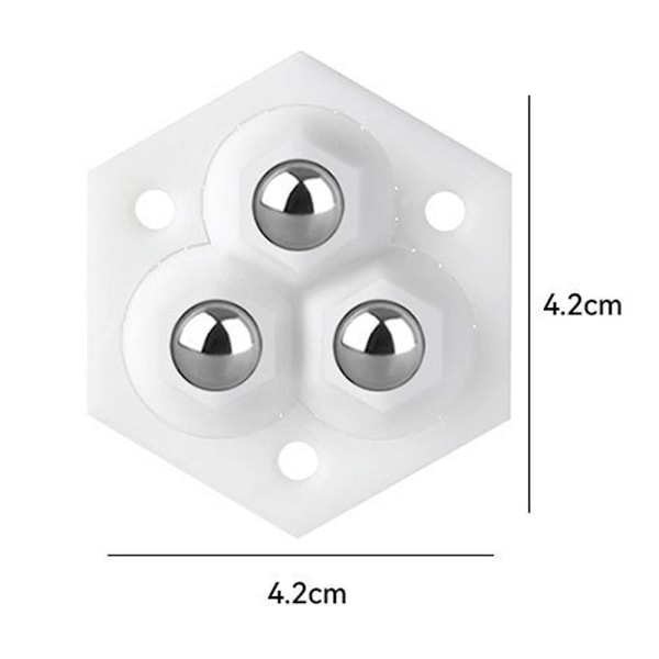 4 stk Mini Universal bevægeligt hjul Stærkt bærende styrehjul til spiseborde (hvid)