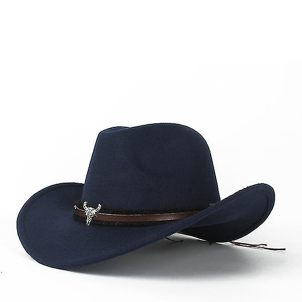 Wool Western Cowboy Hat Lady Outblack Sombrero Navy Blue