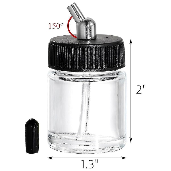 10 pakke glas Airbrush flaskesæt, 22cc tomme Airbrush krukker, klar Airbrush Paint Opbevaring Pot med Hao (gennemsigtig)