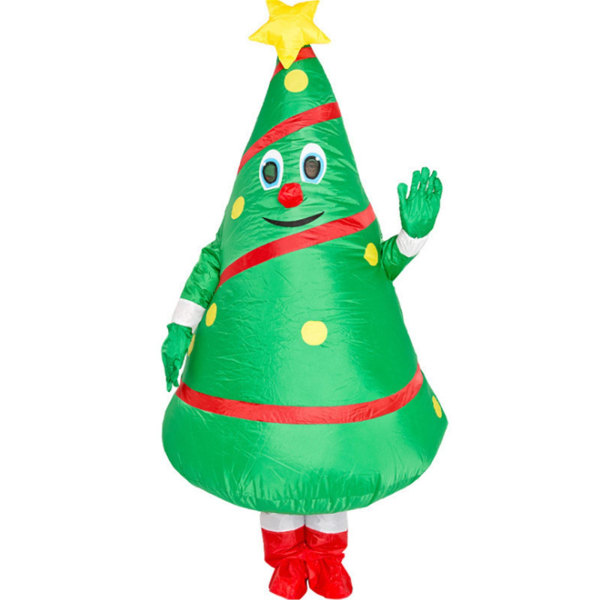 Oppustelig juletræskostumefest Fancy Dress Blow Up kostumedragt Jumpsuit til julefest Ny for voksen (barn, 3)
