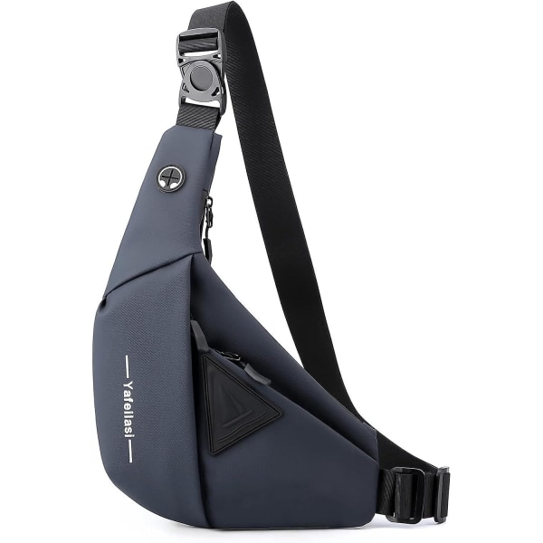 Slyngeveske for menn Brystveske Skuldervesker for menn Skulderveske Crossbody-veske Reisecamping Arbeid Utendørssport Vanntett Polyester Sling-ryggsekk（Blå B）