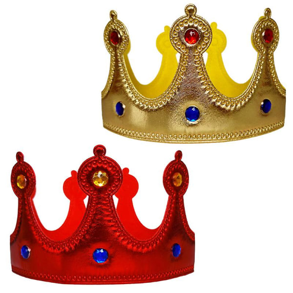 Halloweenfest Vuxen Golden Kingdom Crown Diamantduk Prins Klä upp Tiara tårtdekoration Barnfödelsedagsfest KronhattLila krona