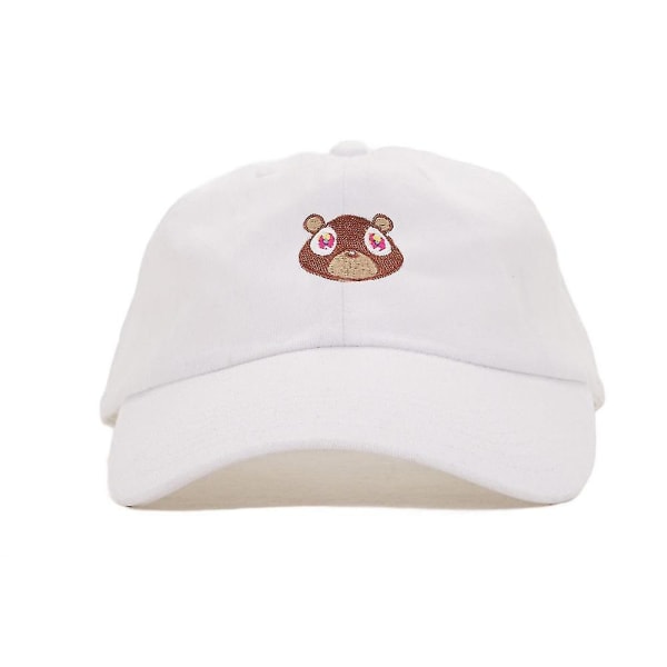 Kanye West Ye Bear Dad Hat Nydelig Baseball Cap Sommer For Menn Kvinner Snapback Caps Unisex Exclusive Release Hip Hop Hot Style Hat（White）