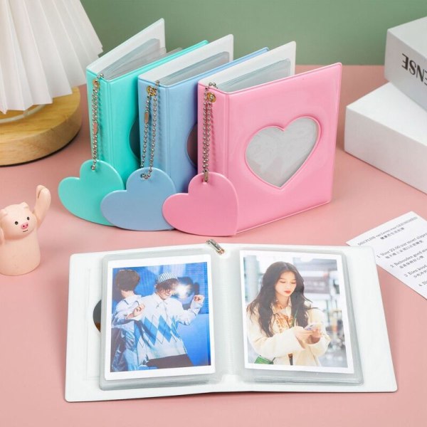 32 fotokorthållare Hjärta 3" Kpop Idol Album Collection Book Organizer