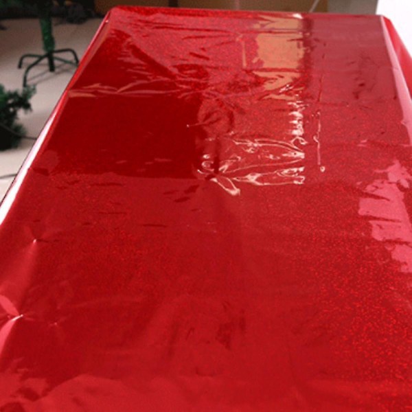 2-pack folieduk cover 1*2,7 m glänsande bordsduk bordsduk, röd