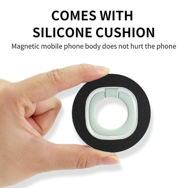 Magnetisk ringhållare för mobiltelefon kompatibel med Iphone 12 13-serien, Magsafe avtagbart mobiltelefongrepp Kickställ Vit