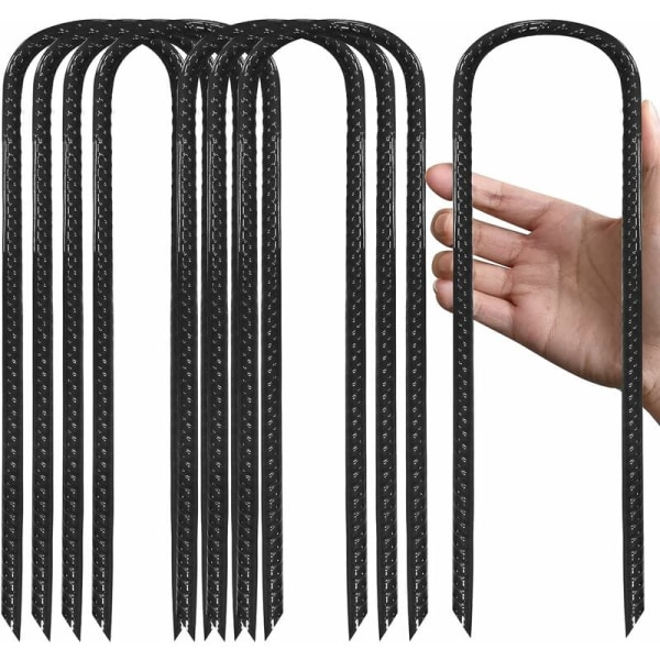 Trampolinhakar i galvaniserat stål med T-krokar, 8-pack (svart)