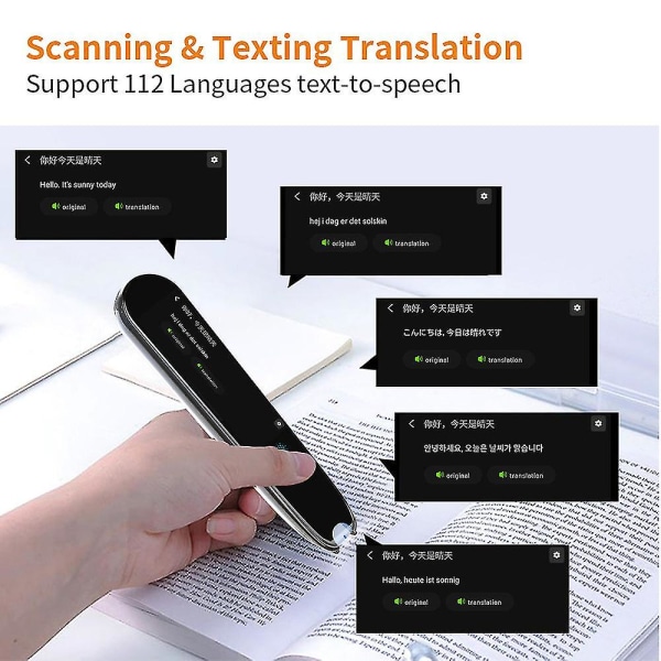 Smart Voice Scan Translator Pen X2 Multifunction Offline Translation 112 Languages Real Time Business Travel Abroad Device