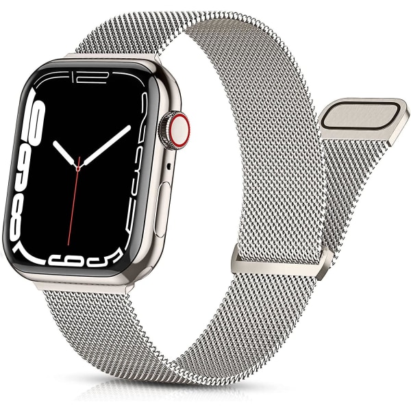 Stjärnfärgad metallrem kompatibel med Apple Watch -rem 38/40/41 mm för kvinnor män, mesh rem i rostfritt stål för Iwatch/apple Watch Series 8/7/6/se/5