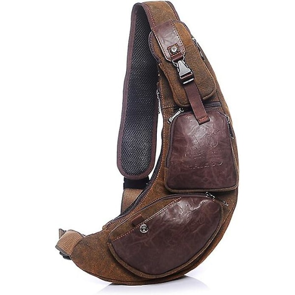 Mænd Crossbody-taske rejsetaske Vintage brysttaske læder skuldertaske Sportstaske Messenger Bag Retro pung til udendørs lærred
