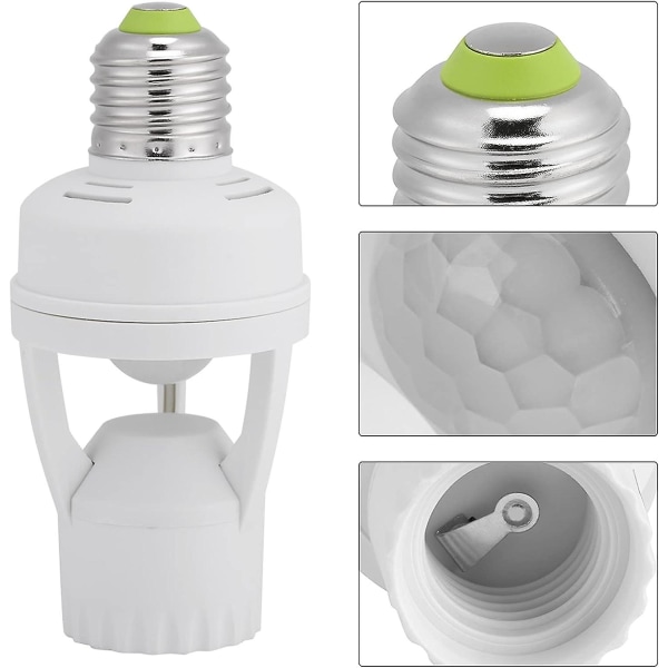 E27 Led-lampun lampun pidike valokytkimen kanta Säädettävä infrapuna-liiketunnistin Kestävä ja energiaa säästävä makuuhuoneen kaappeihin Kylpyhuone