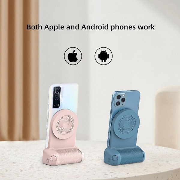 Magnetisk kamerahandtag Fotofäste Smart Bluetooth telefon Anti-shake Selfie-enhet för Magsafe trådlös laddning Svart