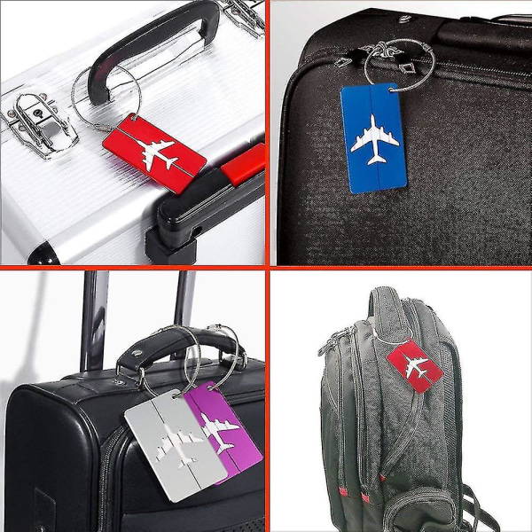 Bagasjemerker for kofferter 5 pakke bagasjemerker Kofferter Aluminiumslegering Koffertmerker Metallbagasje Tilfeldig farge