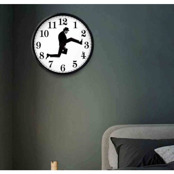Monty Python Inspirerad Silly Walk Väggklocka Creative Silent Mute Clock Väggkonstpresent Svart