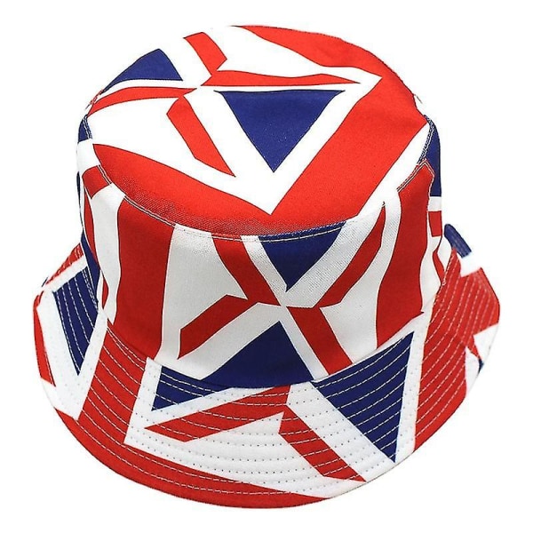 Fisherman's Cap med trykt britisk flagg Dobbeltsidig fiskerlue for menn og kvinner